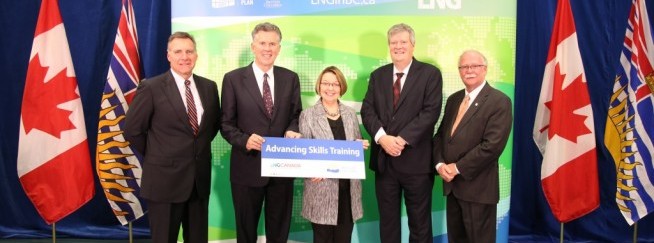 (from left to right) Gary Herman, Industry Training Authority CEO, Andy Calitz, LNG Canada CEO, Honourable Shirley Bond, Minister of Jobs, T