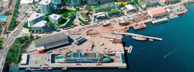 An artist's rendering of what the expansion of Point Hope Shipyard would look like, aligned with the proposed master plan for Dockside Green